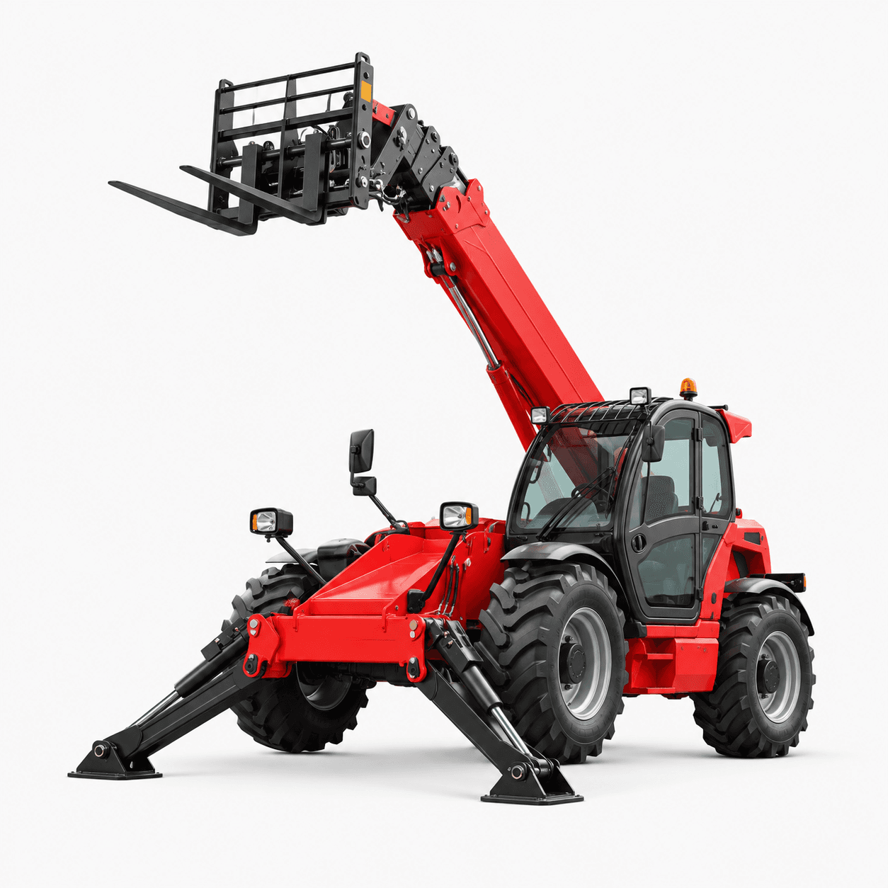 Illustration d’un chariot télescopique Manitou jaune sur un chantier